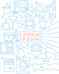 Cleaning,Sanitary,Housekeeper Brochure Flat Design background
