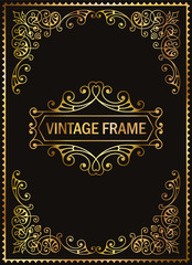Vintage decorative frame gold