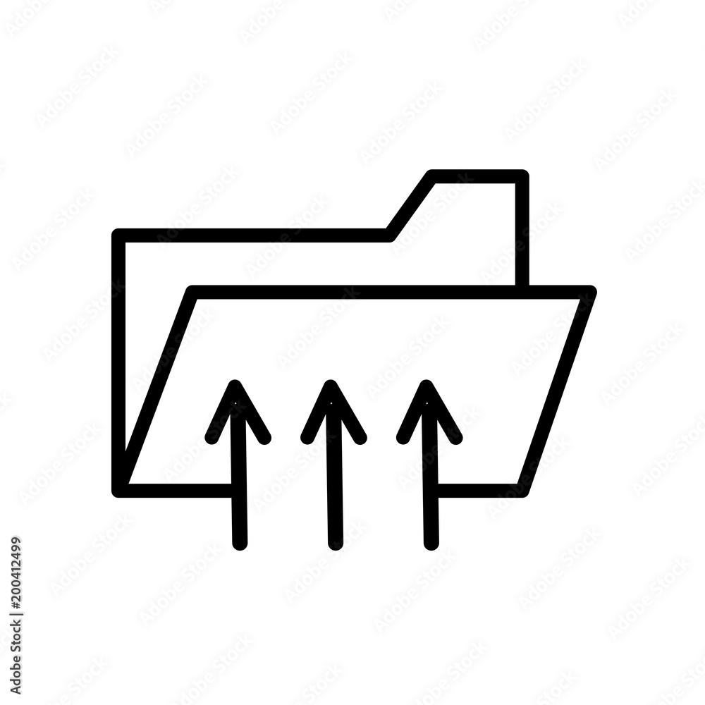 Poster connected folder data icon isolated on white background
