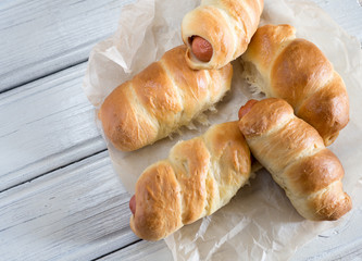 Sausages in dough, homemade