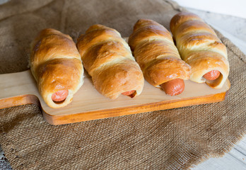 Sausages in dough, homemade