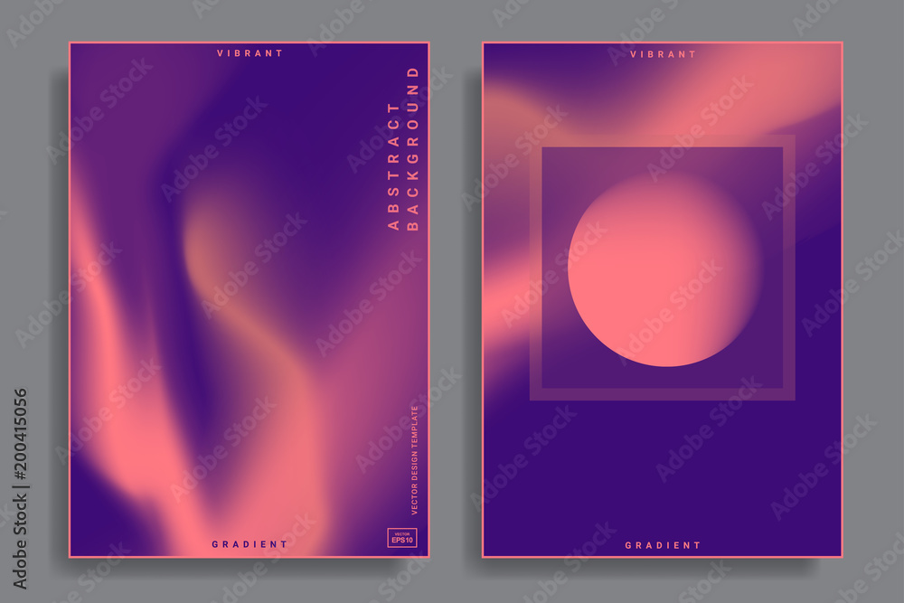 Poster design templates with vibrant gradient shapes