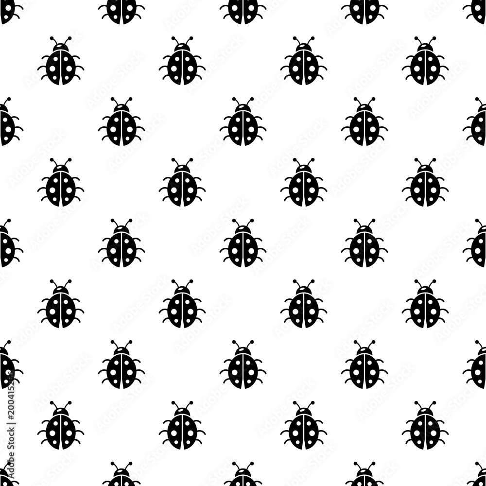 Poster ladybug pattern vector seamless