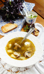 soup with porcini mushrooms