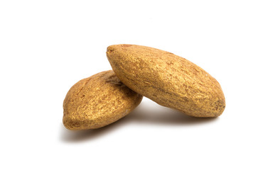 Fototapeta na wymiar golden almonds isolated