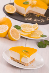 Lemon cheesecake. 