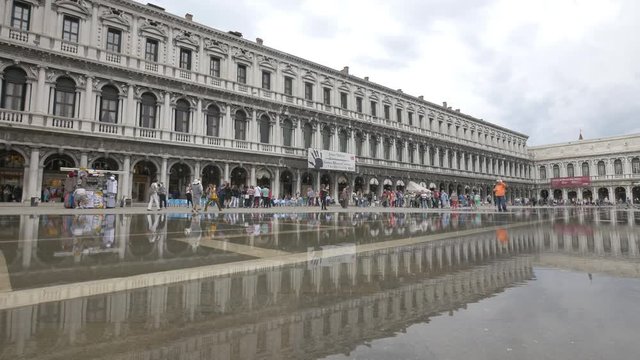 People in Piazza San Marco during floods 