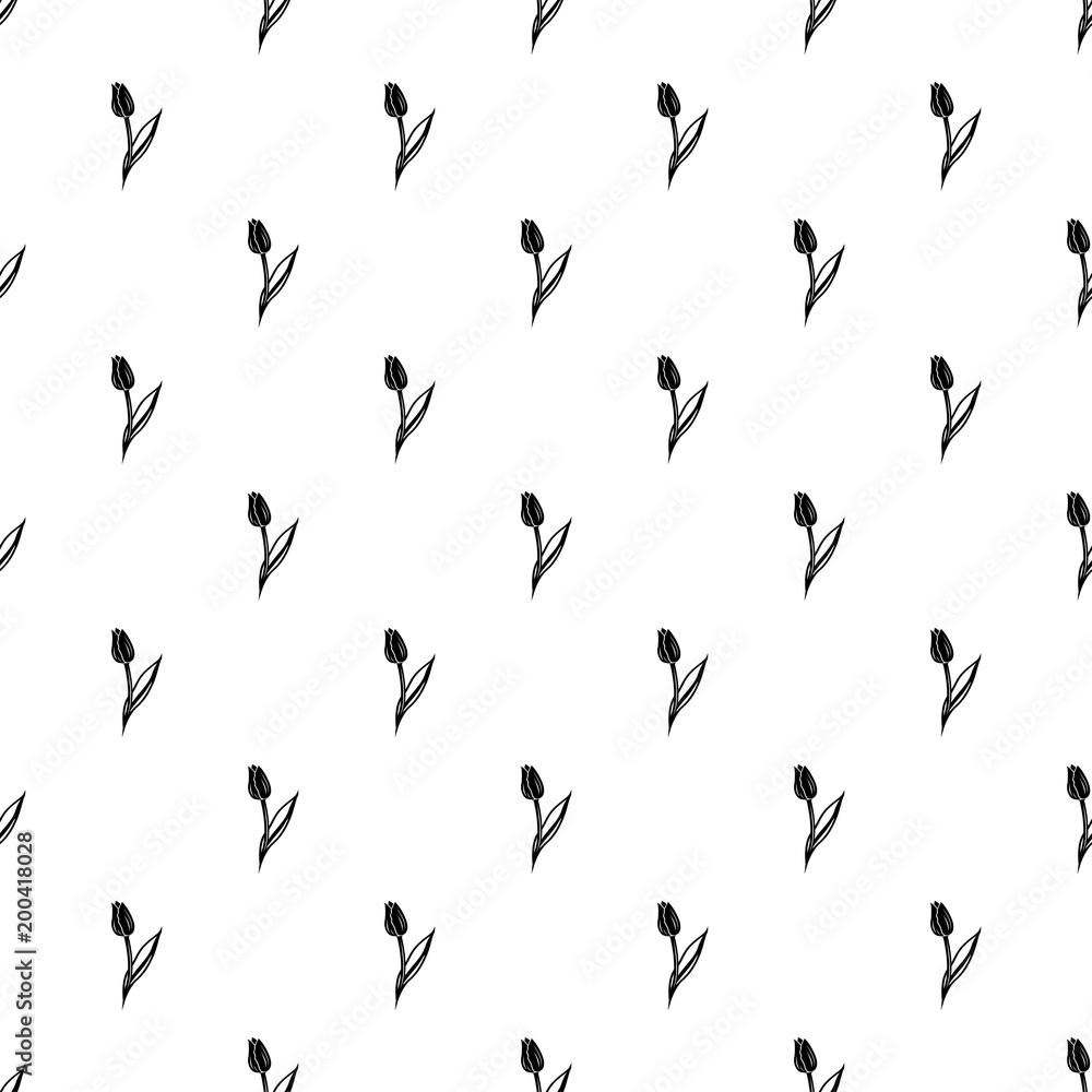 Poster tulip pattern vector seamless