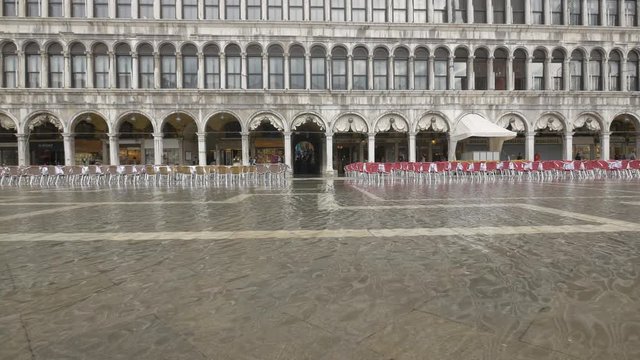 Piazza San Marco's restaurants seen during floods