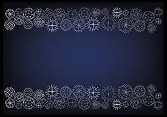 Cogwheels on a blue