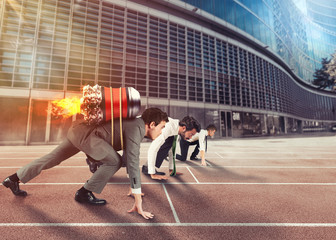 Push to reach the goals before the others