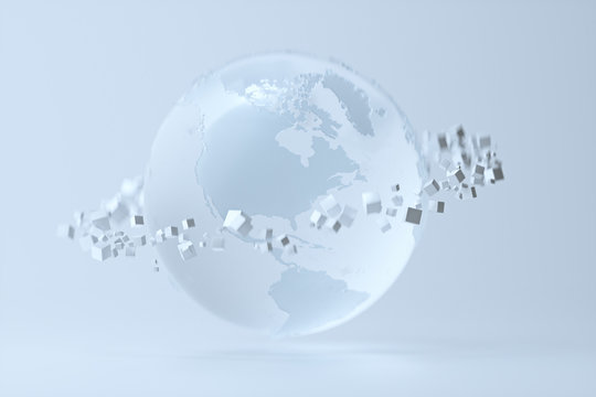 glass globe isolated on white background