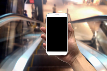 blurred photo, Blurry image, Escalator in department store, background