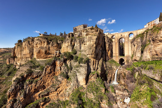 Puente Nuevo and the Cliffs of El Tajo Gorge, Ronda, Spain