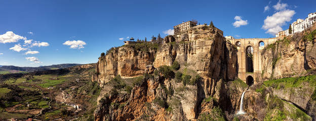 Puente Nuevo and the Cliffs of El Tajo Gorge, Ronda, Spain