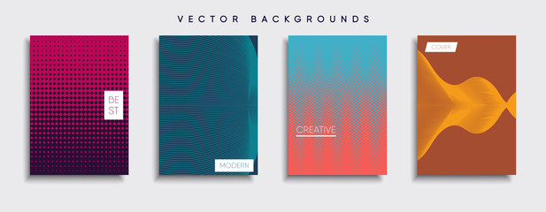 Vector cover designs. Future Poster template. Smartphone modern background set.