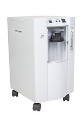 Special modern medical equipment - oxygen concentrator inhalation with flow meter suply isolated on...
