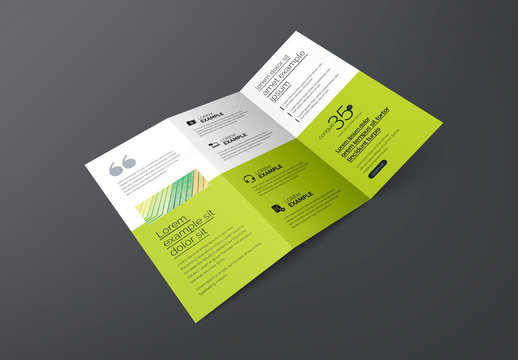 Green and Blue Bifold Business Brochure Layout