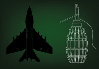 Fototapeta premium Grenade and fighter