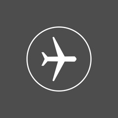 Airplane icon, plane sign. Vector illustration, flat design.