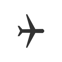 Airplane icon, plane sign. Vector illustration, flat design.