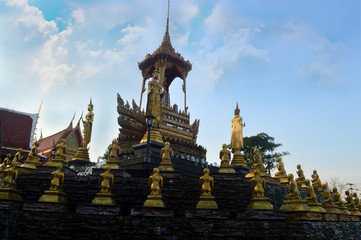Fototapeta premium temple thai on sky background at Thailand