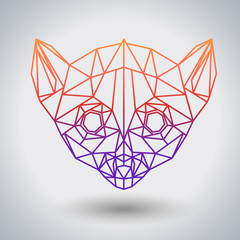 Hipster polygonal animal lemur. Triangle animal