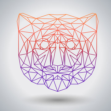 Hipster polygonal animal tiger. Triangle animal