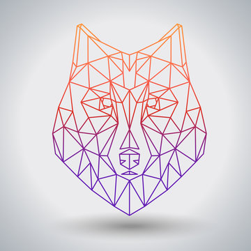 Hipster polygonal animal wolf. Triangle animal