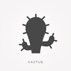 Silhouette icon cactus