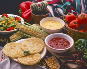 Tex Mex Food. Mexican Corn Tortillas.