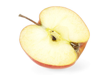 Half of red apple isolated on white background