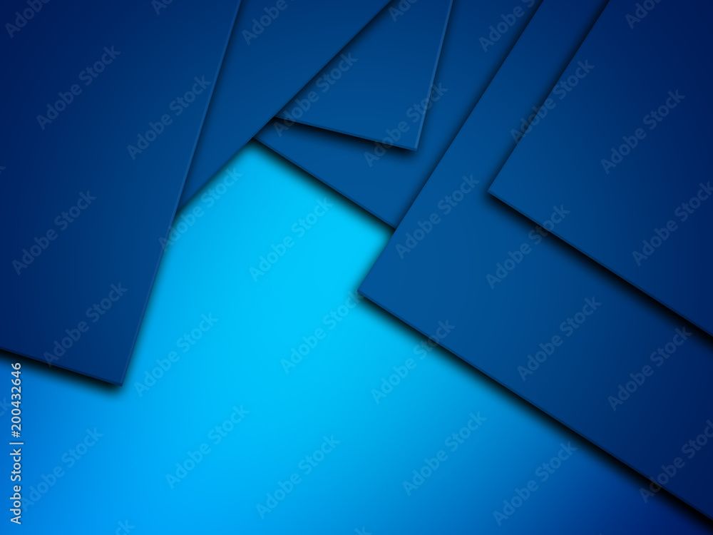 Fototapete blue triangle background with overlap paper layer gradient color with space for text and message art
