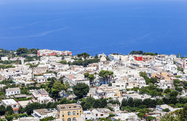 Obraz premium Landscape of the island, view from above. Anacapri. Capri island, Italy