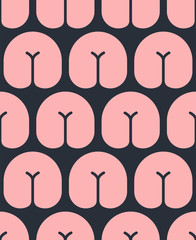 Ass seamless pattern. Backside background. bottom texture