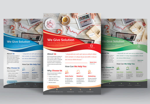 Flyer Layout with Wavy Banner Element