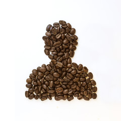 Coffee beans person icon