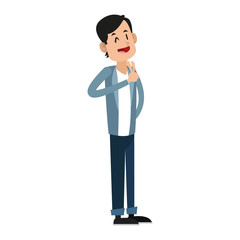 Young man cartoon vector illustration graphic design