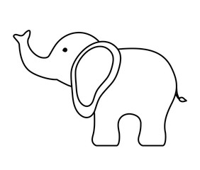 cute elephant icon over white background, vector illustration