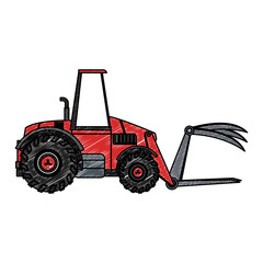 Farm tractor vehicle vector illustration graphic design