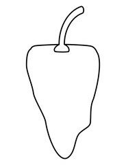 habanero chili pepper icon over white background, vector illustration