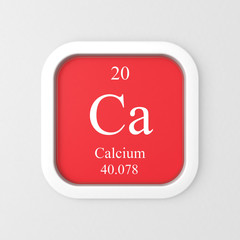 Calcium symbol on red rounded square icon