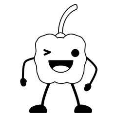 kawaii pepper icon over white background, vector illustration