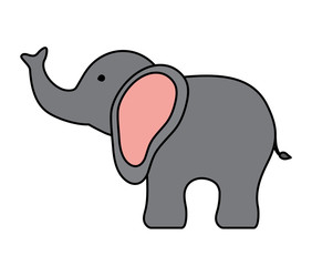 cute elephant icon over white background, colorful design. vector illustration