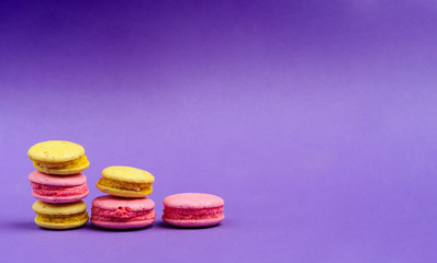 Sweet and colourful french macaroons or macaron