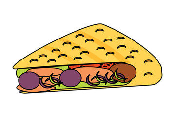 Mexican food design with quesadillas icon over white background, colorful design. vector illustration