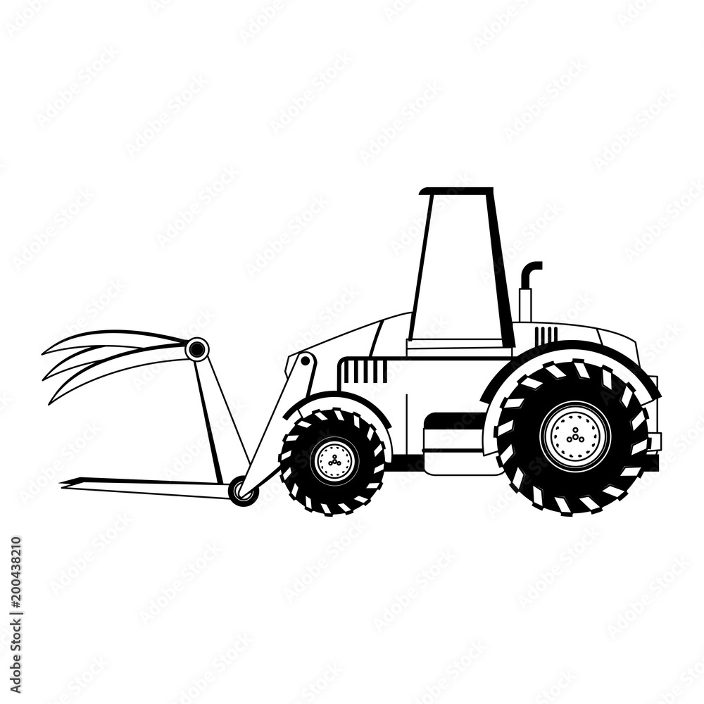 Poster Farm tractor vehicle vector illustration graphic design