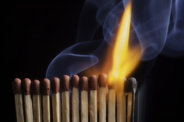 Burning safety matches