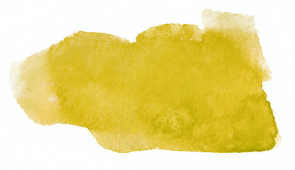 yellow watercolor stain abstract shape background for design
