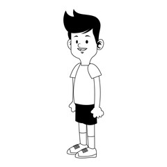 Cute boy cartoon isolated vector illustration graphic design